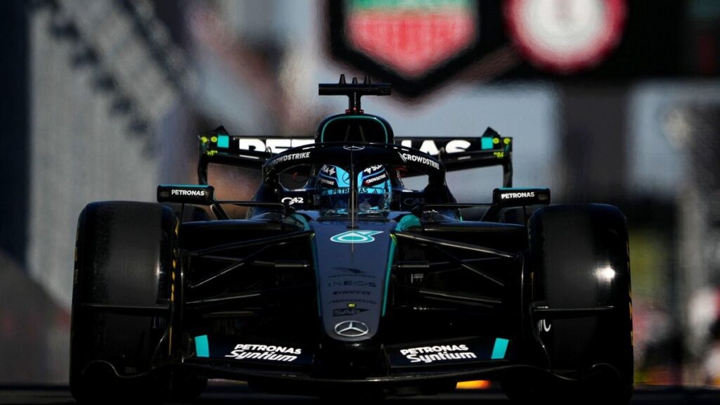 Джордж Расселл на боліді Mercedes під час Гран-прі Іспанії